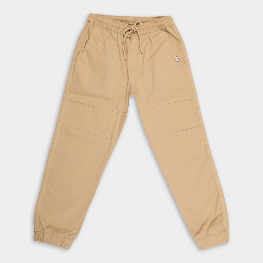 Boys' 100% Cotton Trousers , खाकी, large image number null