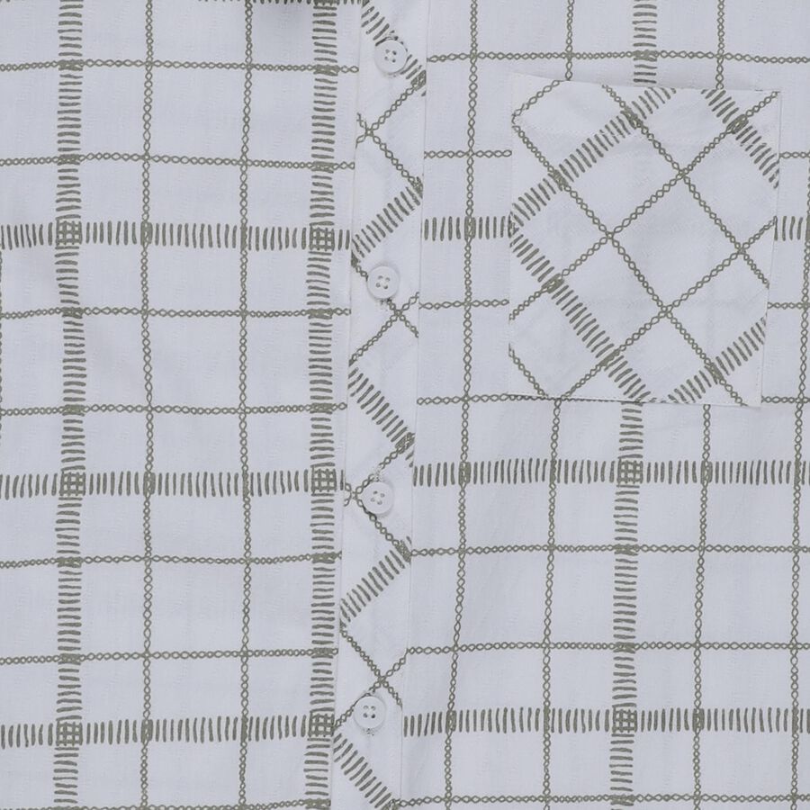 Boys Off-White Cotton Classic Collar Casual Shirt, Off White, large