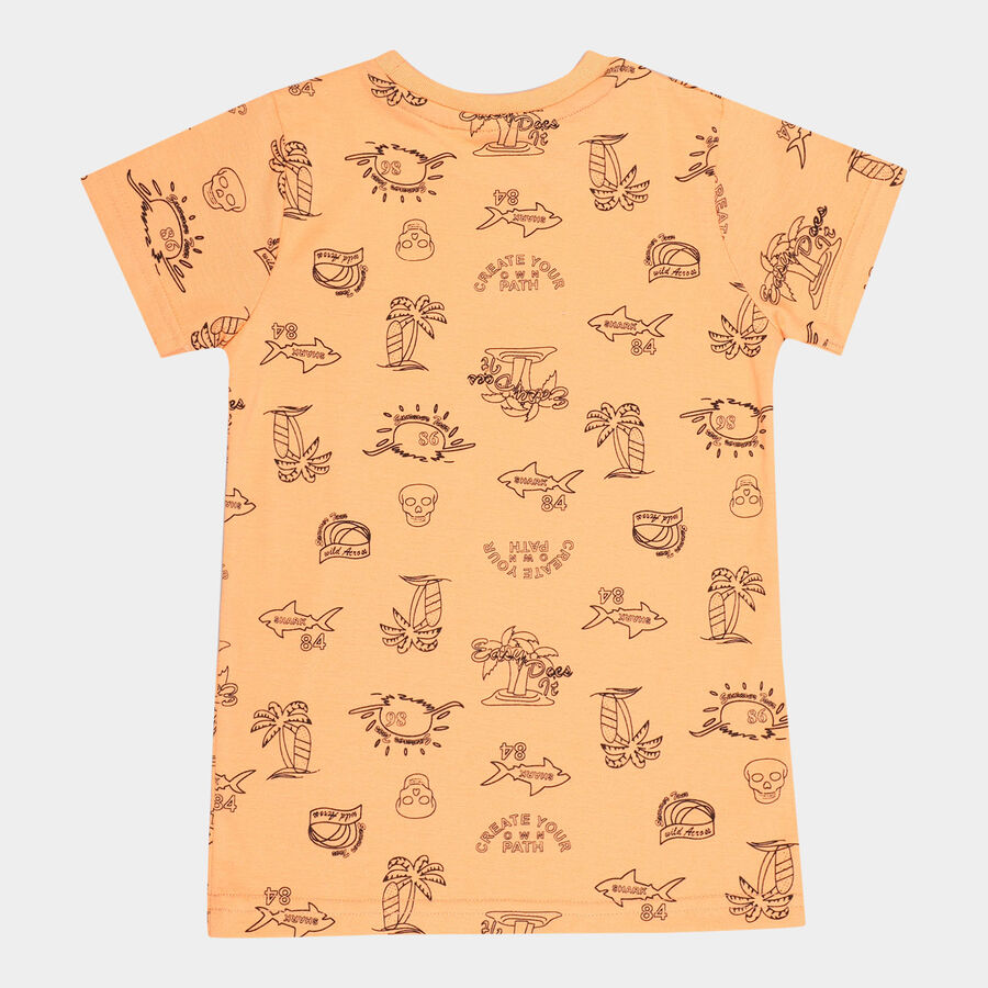 Boys All Over Print T-Shirt, Orange, large image number null