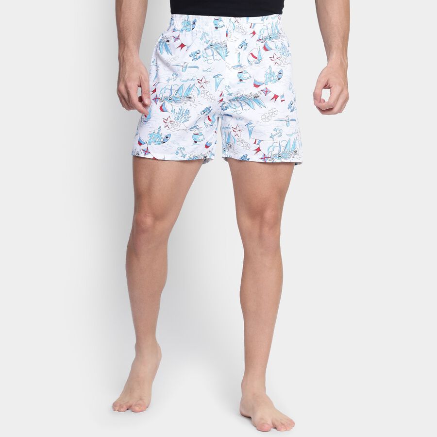 Men's 100% Cotton Boxers, सफ़ेद, large image number null