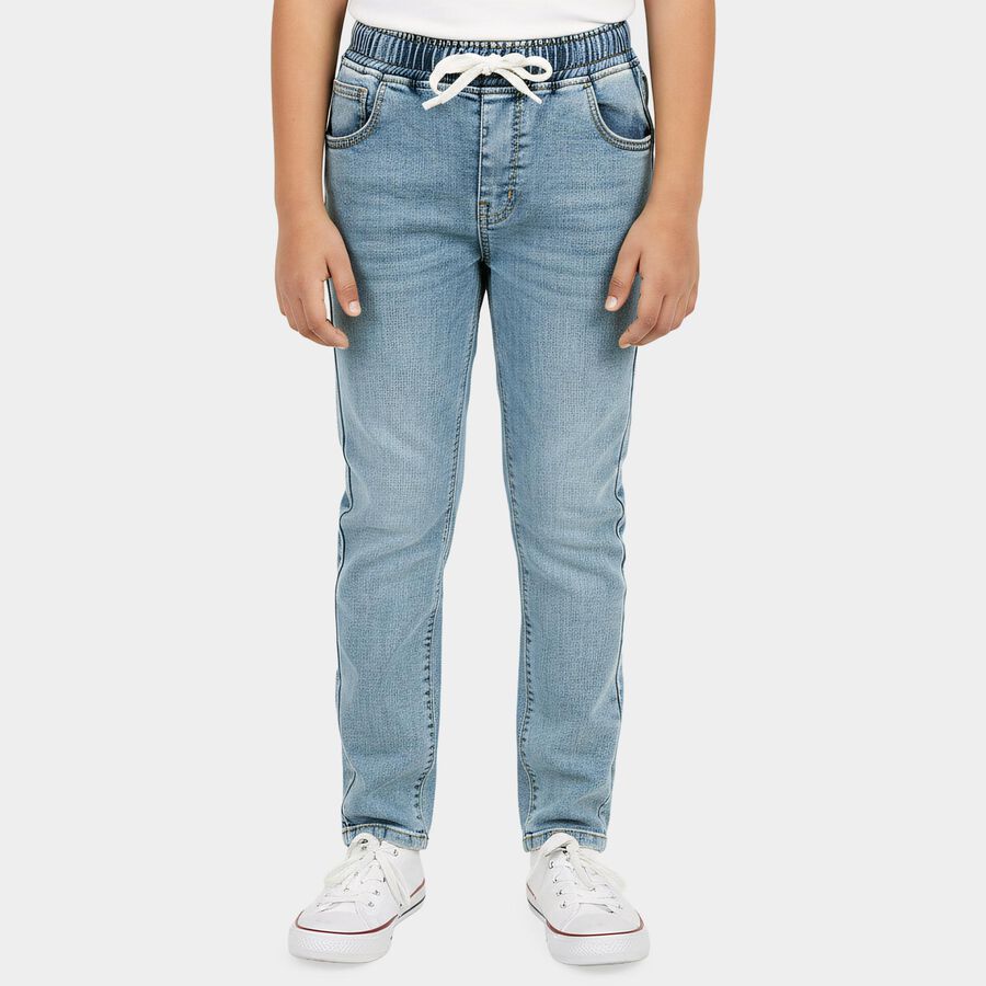 Boys' Light Blue Regular Fit Washed Jeans, Light Blue, large