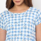 Women's Light Blue V-Neck Minimalist Nighty, Light Blue, small