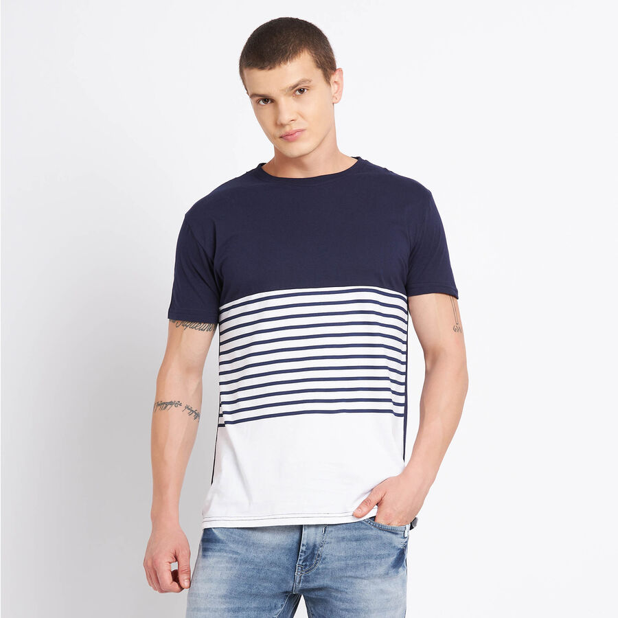 Cotton Round Neck T-Shirt, White, large image number null