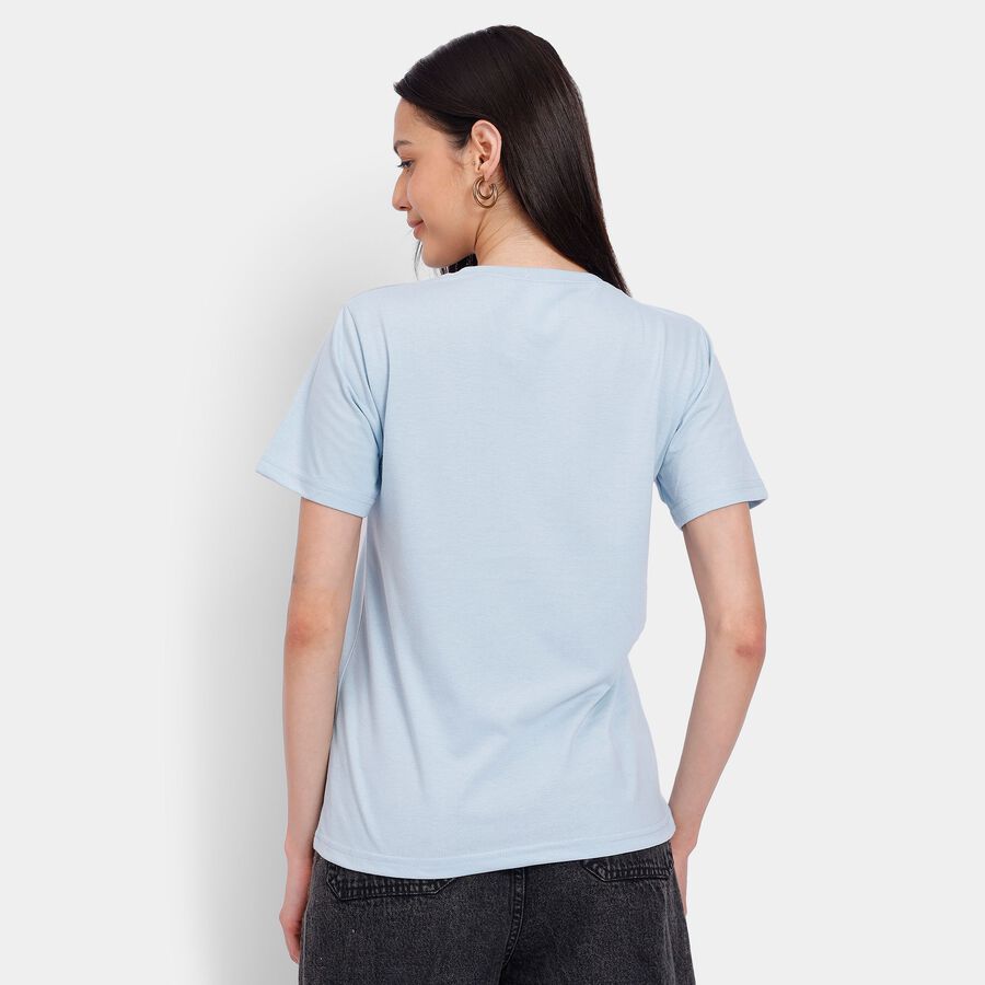 Ladies' Round Neck T-Shirt, हल्का नीला, large image number null