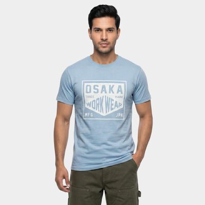 Men's Blue Round Neck Regular T-Shirt