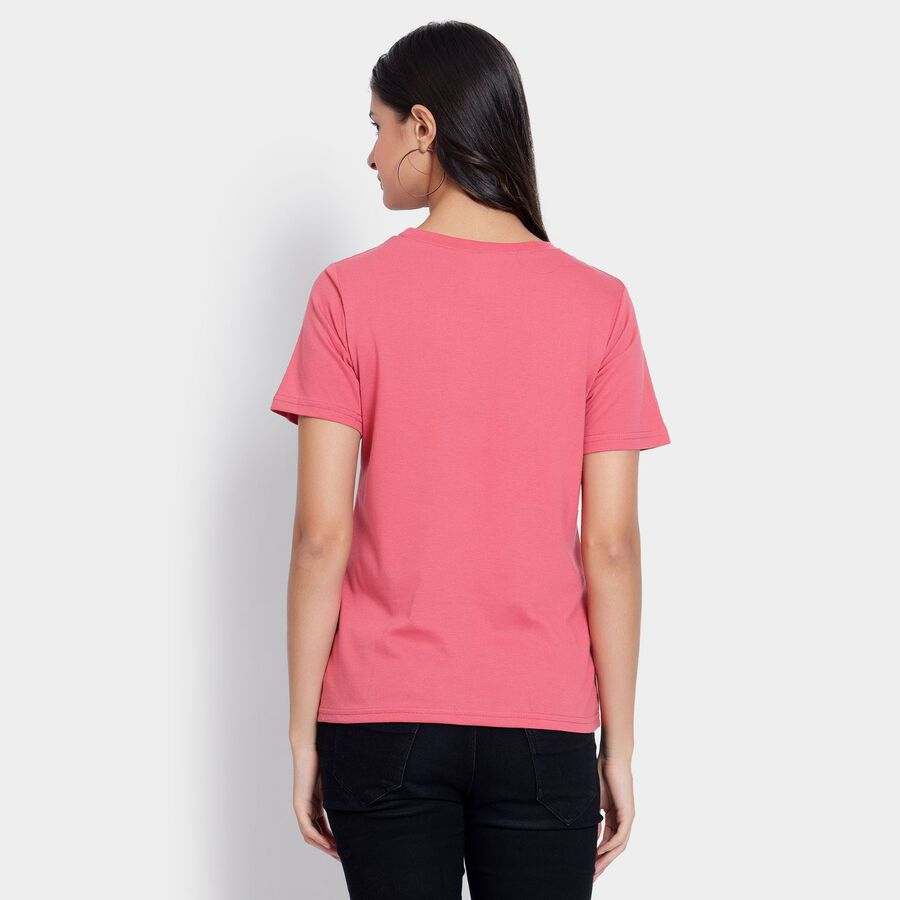 Ladies' Round Neck T-Shirt, मूँगा (कोरल), large image number null