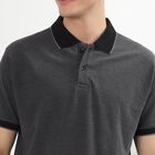 Men's 100% Cotton Collared Half Sleeves T-Shirt, Black, small image number null