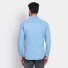 Men's 100% Cotton Casual Shirt , Mid Blue, small image number null
