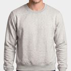Men's Melange Light Grey Crew Neck Pullover Sweatshirt, Melange Light Grey, small