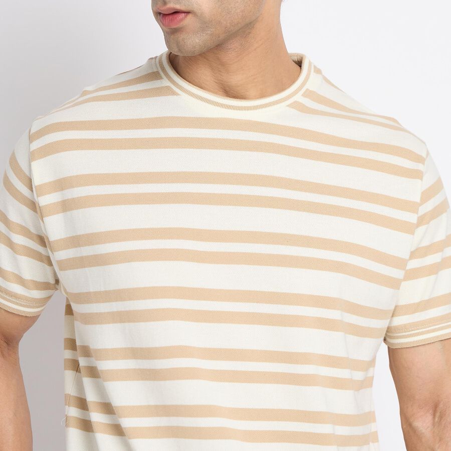 Men's 100% Cotton Round Neck Half Sleeves T-Shirt, गहरा पीला, large image number null