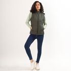 Women's Olive Hooded Sleeveless Puffer Jacket, Olive, small image number null