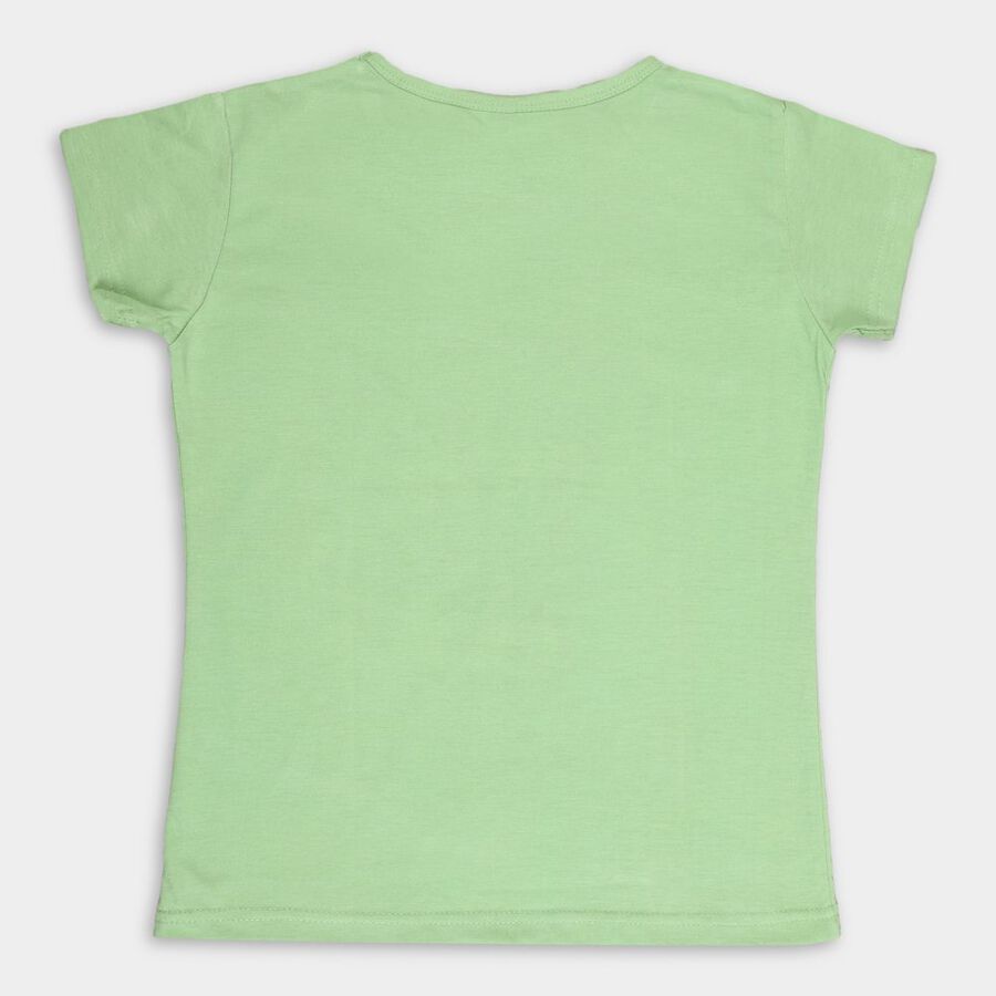 Girls' T-Shirt, हल्का हरा, large image number null