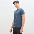 Men's Midnight Blue Crew Neck Solid Drifit T-Shirt, मध्यम नीला, small image number null