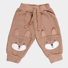 Infants Warm Beige Animal Print Cotton Blend Pyjama, गहरा पीला, small image number null