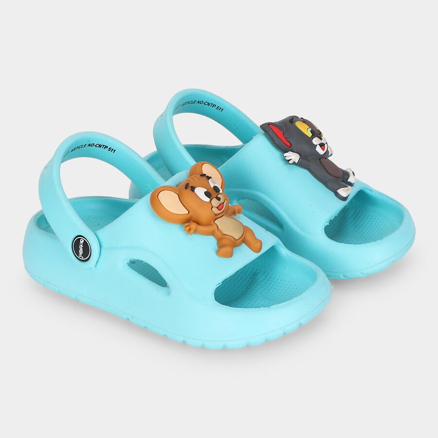 Boys Blue Slip-On Slide Sandals, Blue, large