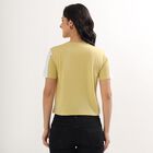 Women's Muted Yellow Round Neck Printed T-Shirt, खाकी, small image number null
