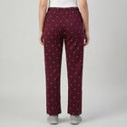 Women's Wine Regular-fit Heart Printed Pyjama, Wine, small