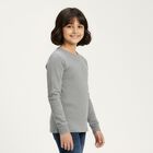 Girls Light Grey Round Neck Thermal Upper, Light Grey, small image number null