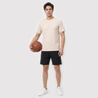 Men's Grey Crew Neck Regular T-Shirt, Ecru Melange, small
