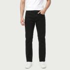 Men's Black Slim Fit Solid Jeans, काला, small