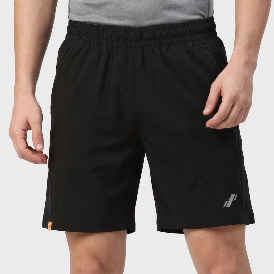 Men's Black Regular Fit Sports Shorts, Black, large