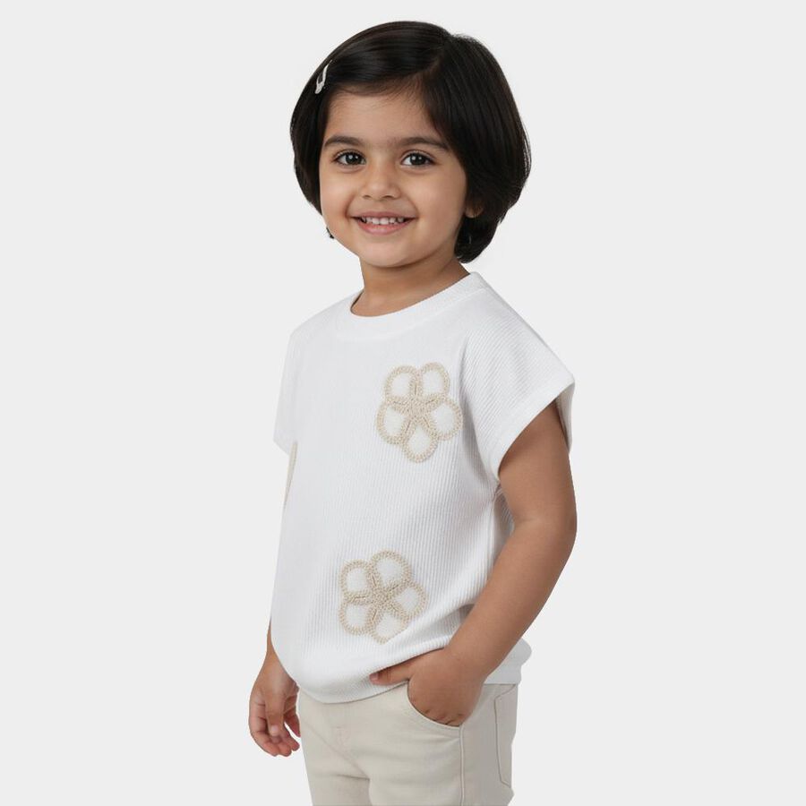 Girls' T-Shirt, सफ़ेद, large image number null