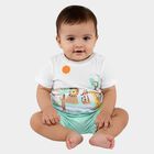 Infants' Light Green Cotton Round Neck Jungle Print Baba Suit, Light Green, small