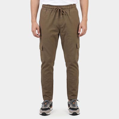 Men's Beige Slim Fit Cargo Jogger