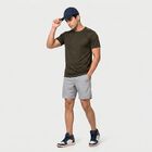Men Olive Green Round Neck Regular T-Shirt, Olive, small