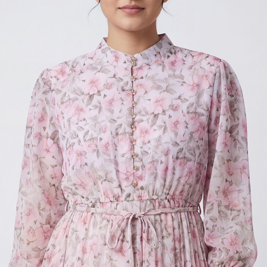 Women's Pink Classic Midi Dress, Pink, large