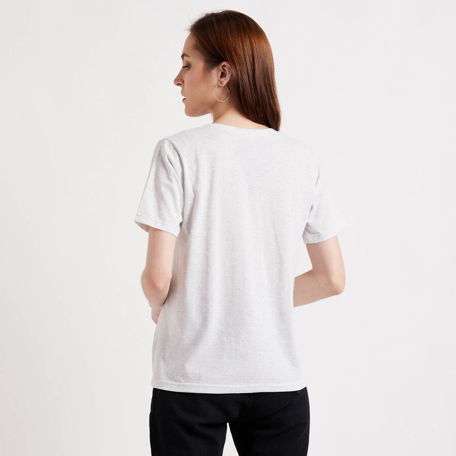 Round Neck T-Shirt, Ecru Melange, large image number null