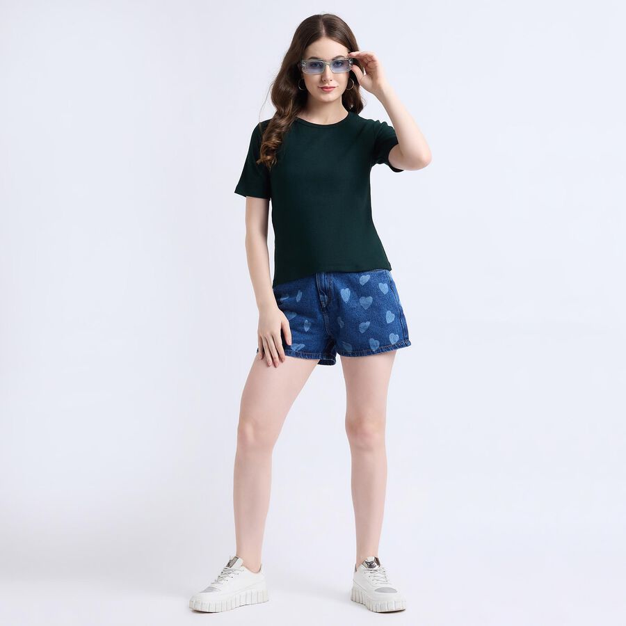Ladies' Round Neck T-Shirt , Dark Green, large image number null