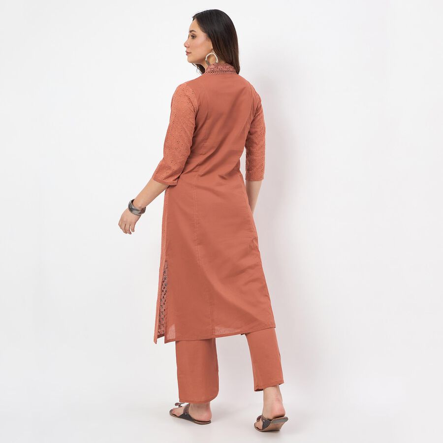 Women's Light Pink Cotton Printed Ethnic Set, हल्का गुलाबी, large