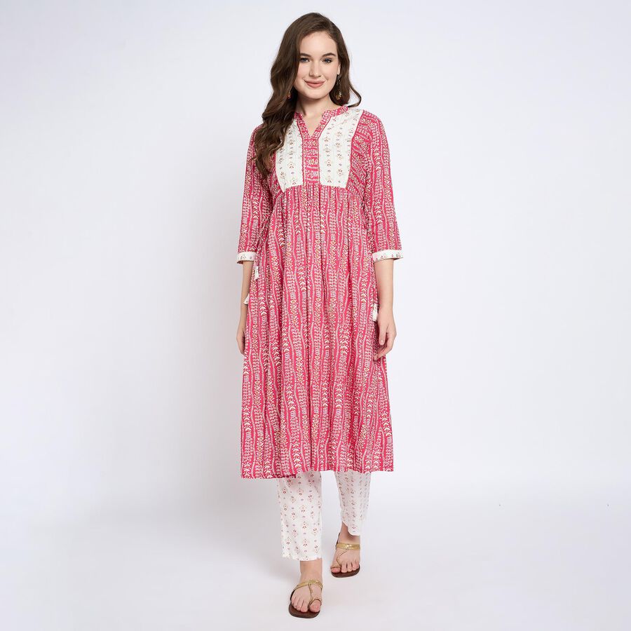 Ladies' Kurta Pyjama Set, Fuchsia, large image number null