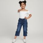 Girls' Light Blue Regular Fit Jeans, हल्का नीला, small image number null