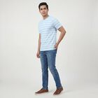 Men's Aqua Henley Neck Casual Half Sleeve T-Shirt, Aqua, small