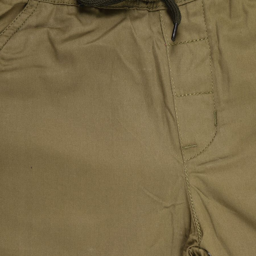 Boy's 100% Cotton Trousers, Olive, large image number null
