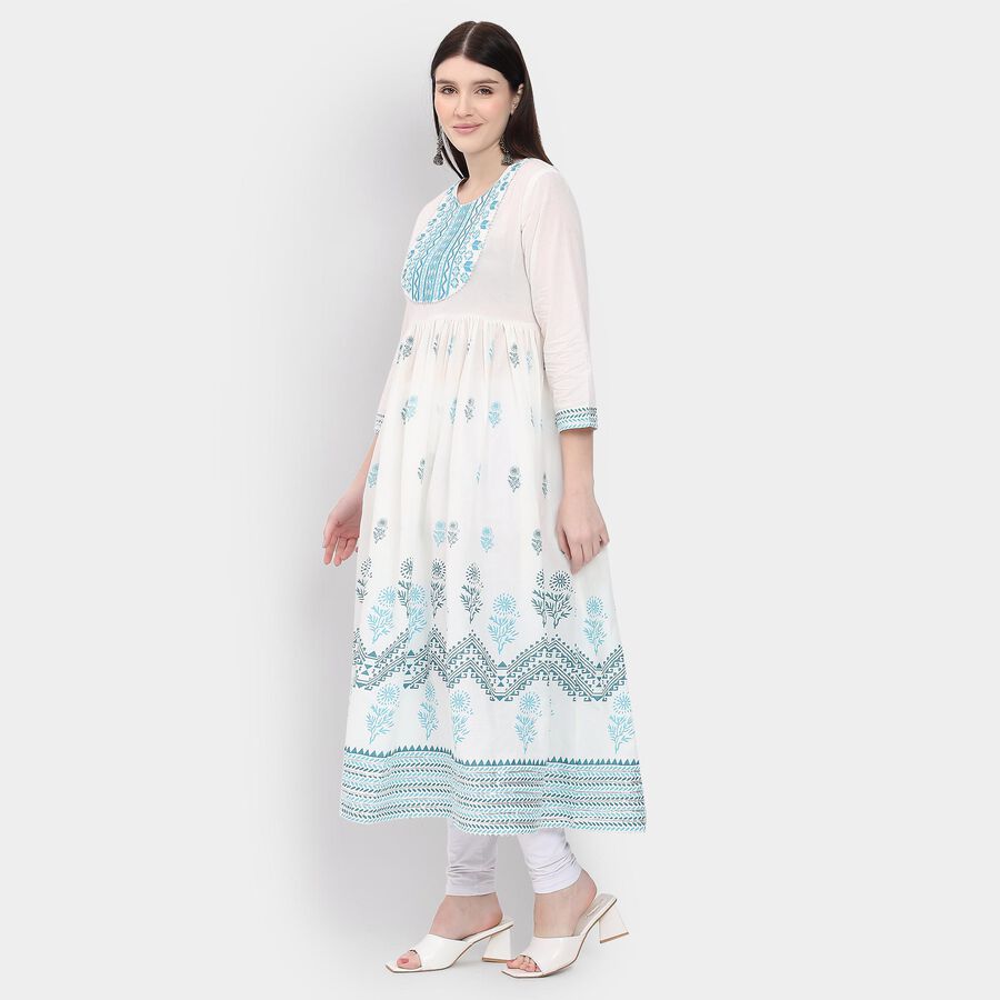 Ladies' 100% Cotton Kurta , Light Blue, large image number null