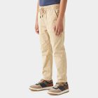 Boys' Beige Regular Fit Cargo Trousers, गहरा पीला, small