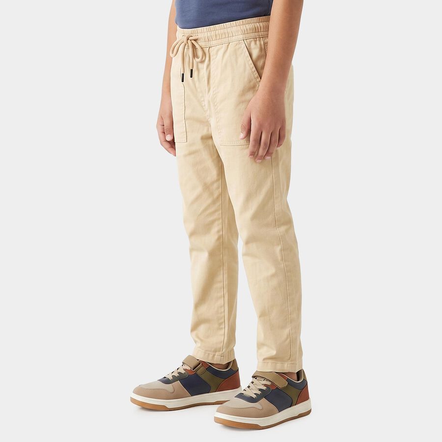 Boys' Beige Regular Fit Cargo Trousers, गहरा पीला, large