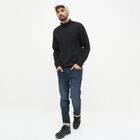 Men's Light Grey Textured Knitted Beanie Cap, Melange Light Grey, small image number null