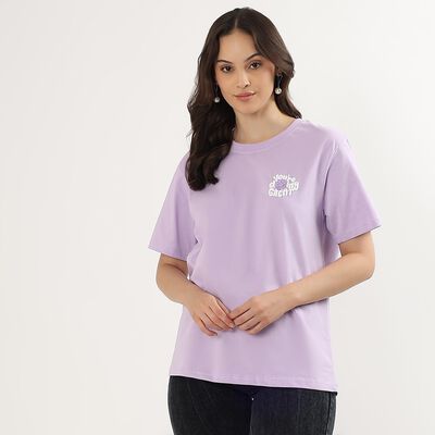 Ladies' 100% Cotton Round Neck T-Shirt