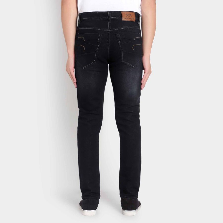 Mild Distress 5 Pocket Slim Jeans, Black, large image number null