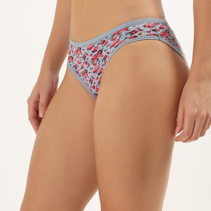 Women's Light Blue Floral Bikini Panty, Light Blue, large image number null