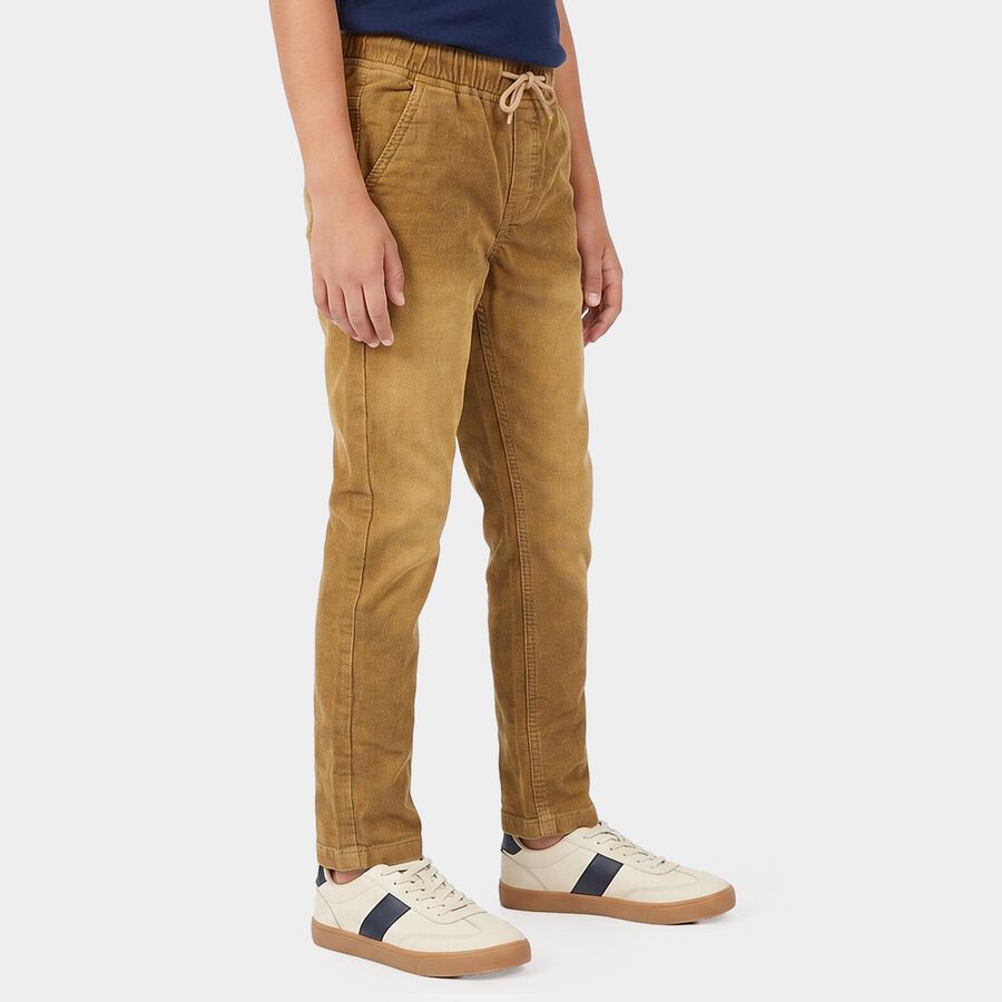 Boys Beige Jogger Fit Washed Jeans, गहरा पीला, large