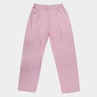 Girls' Cotton Blend Minimalist Pyjama, हल्का गुलाबी, small