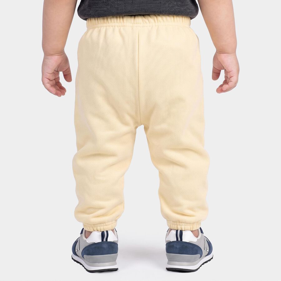 Infants Beige Jogger Graphic Printed Pyjama, गहरा पीला, large
