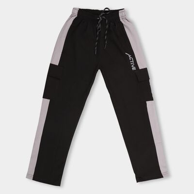 Boys' Black Cotton Blend Jogger Pyjama
