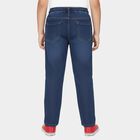 Boys' Dark Blue Regular Fit Elastic Waistband Jeans, Dark Blue, small