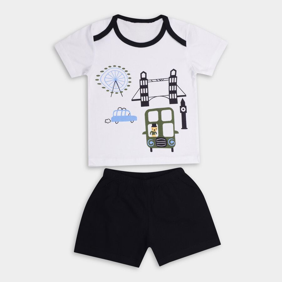 Infant Boys' 100% Cotton Baba Suit, नेवी ब्लू, large image number null